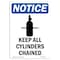 Signmission OSHA Notice, 7" Height, Keep All Cylinders Chained Sign With Symbol, 7" X 5", Portrait OS-NS-D-57-V-13782 - alternate 1